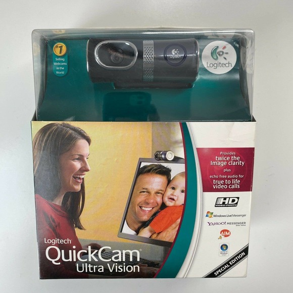 Logitech QuickCam Ultra Vision Special Edition HD Video Edition Windows Live - Picture 1 of 10